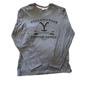 Yellowstone Dutton Ranch Montana Long Sleeve T Shirt Gray M